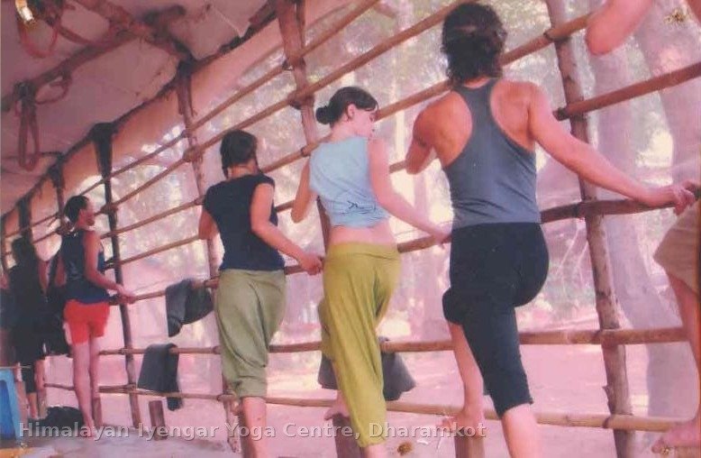 Students practising at the rope wall in an early HIYC class